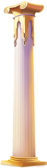 White marble column with golden capital